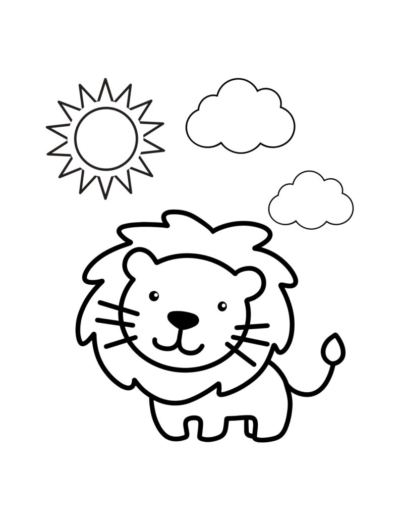 lion coloring page printable