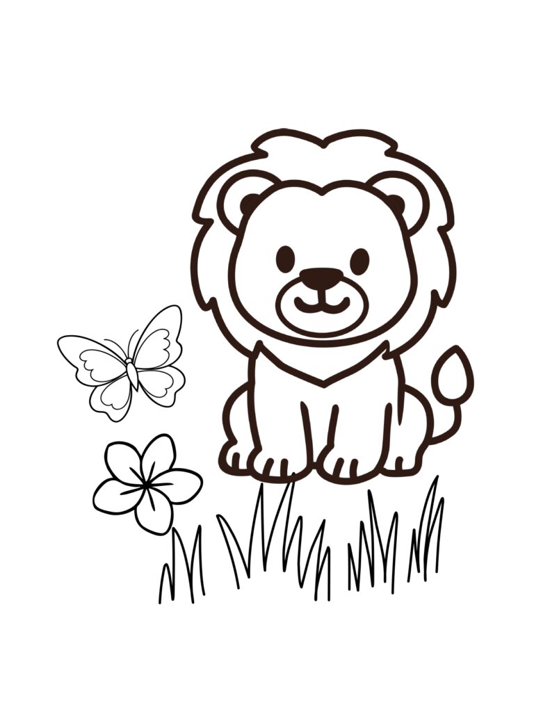 lion coloring page printable