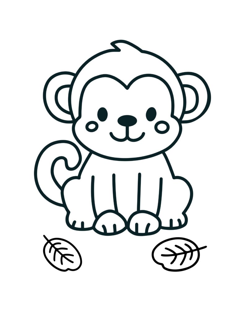 monkey coloring page printable
