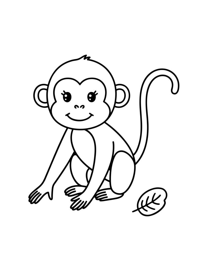 monkey coloring page printable
