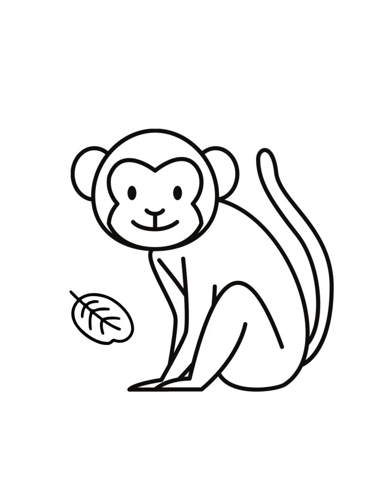 monkey coloring page printable
