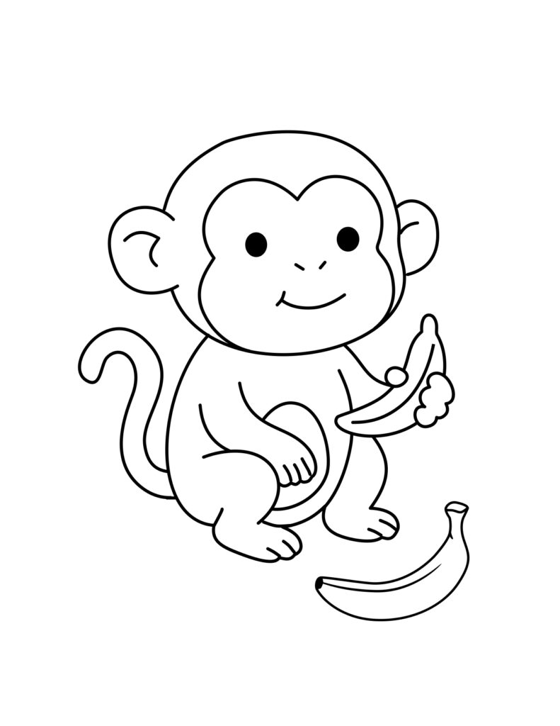 monkey coloring page printable
