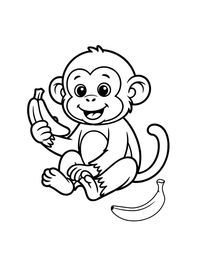 monkey coloring page printable
