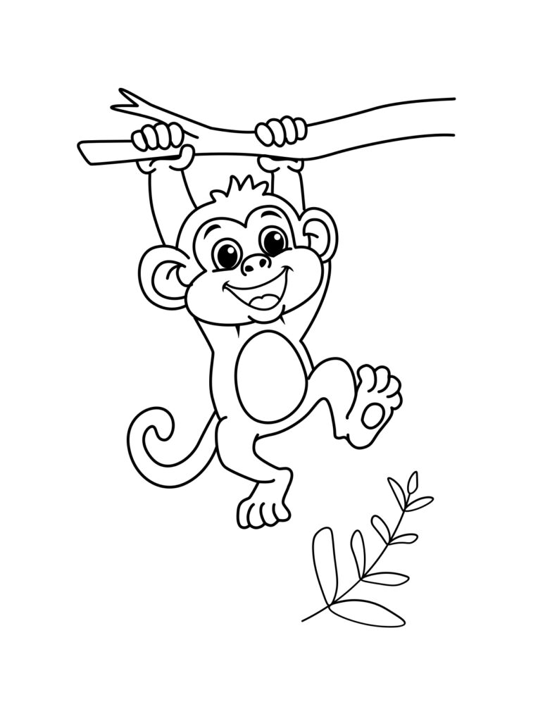 monkey coloring page printable
