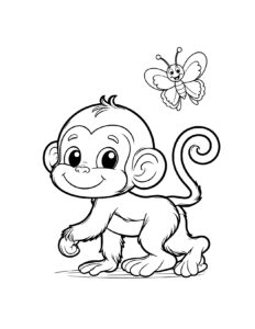 monkey coloring page printable