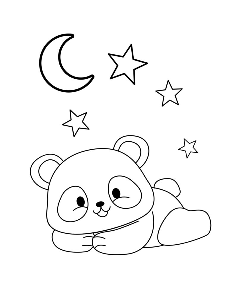panda coloring page printable
