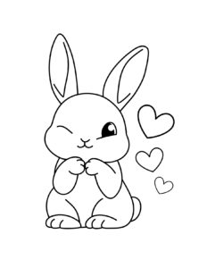 Simple rabbit coloring page printable