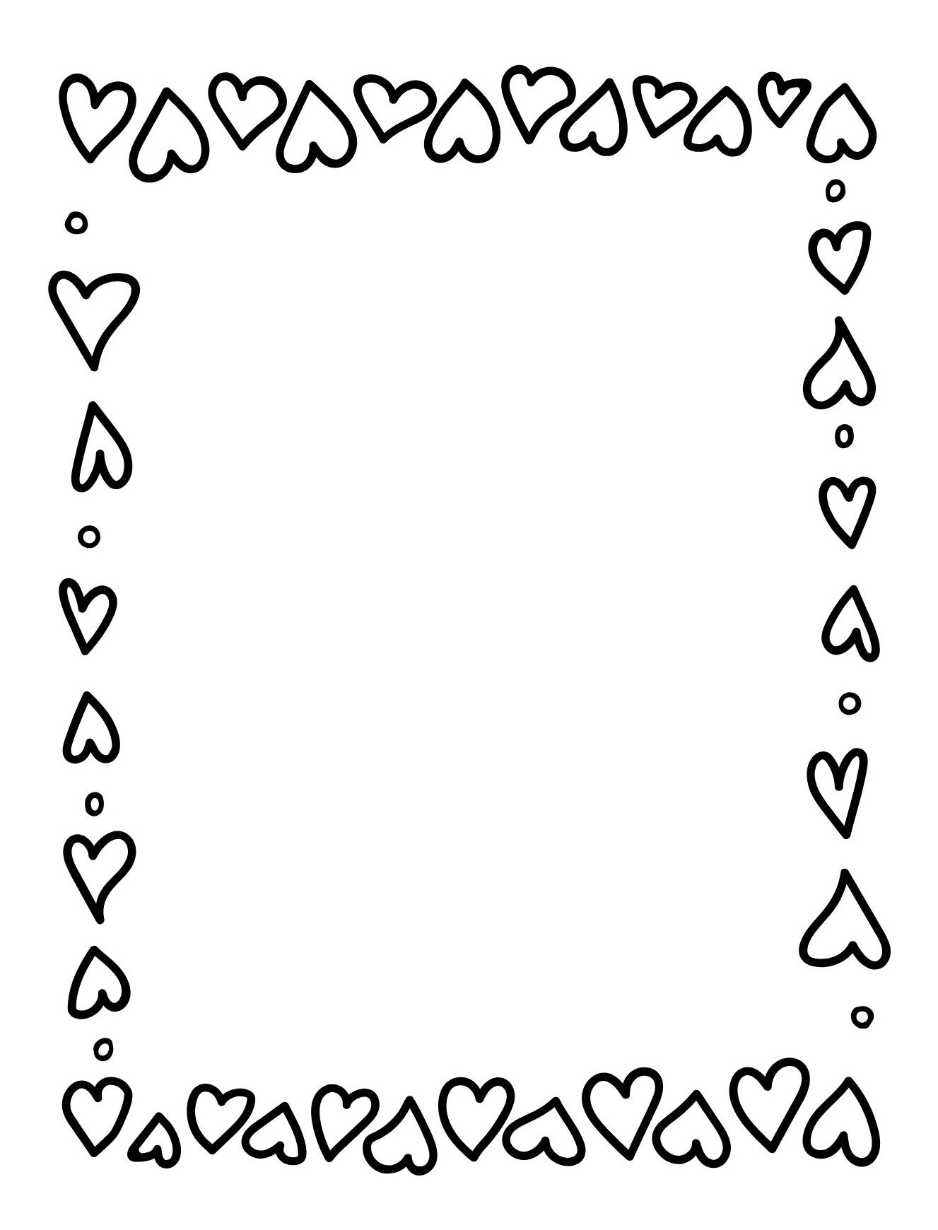 Valentine Heart Border Coloring Page (Free Printable PDF)