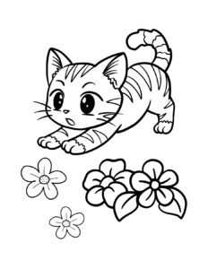 Simple cat coloring page printable