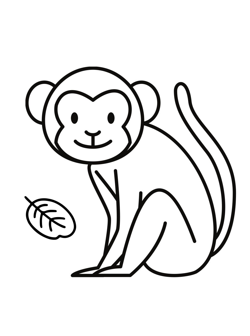 Calm Sitting Monkey Coloring Page for Focused Coloring Time (Free Printable PDF)
