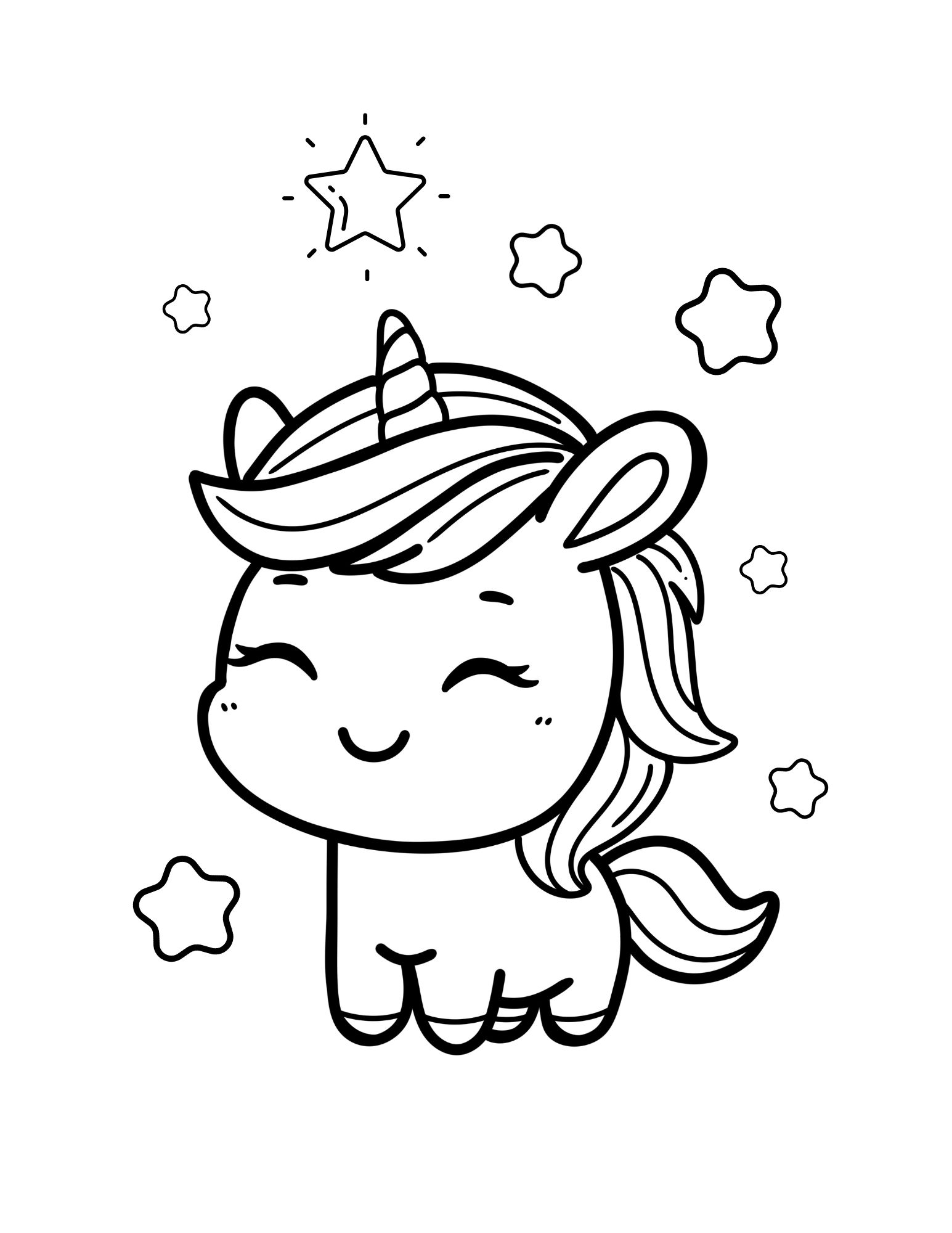 Baby Unicorn Coloring Page (Free Printable PDF)