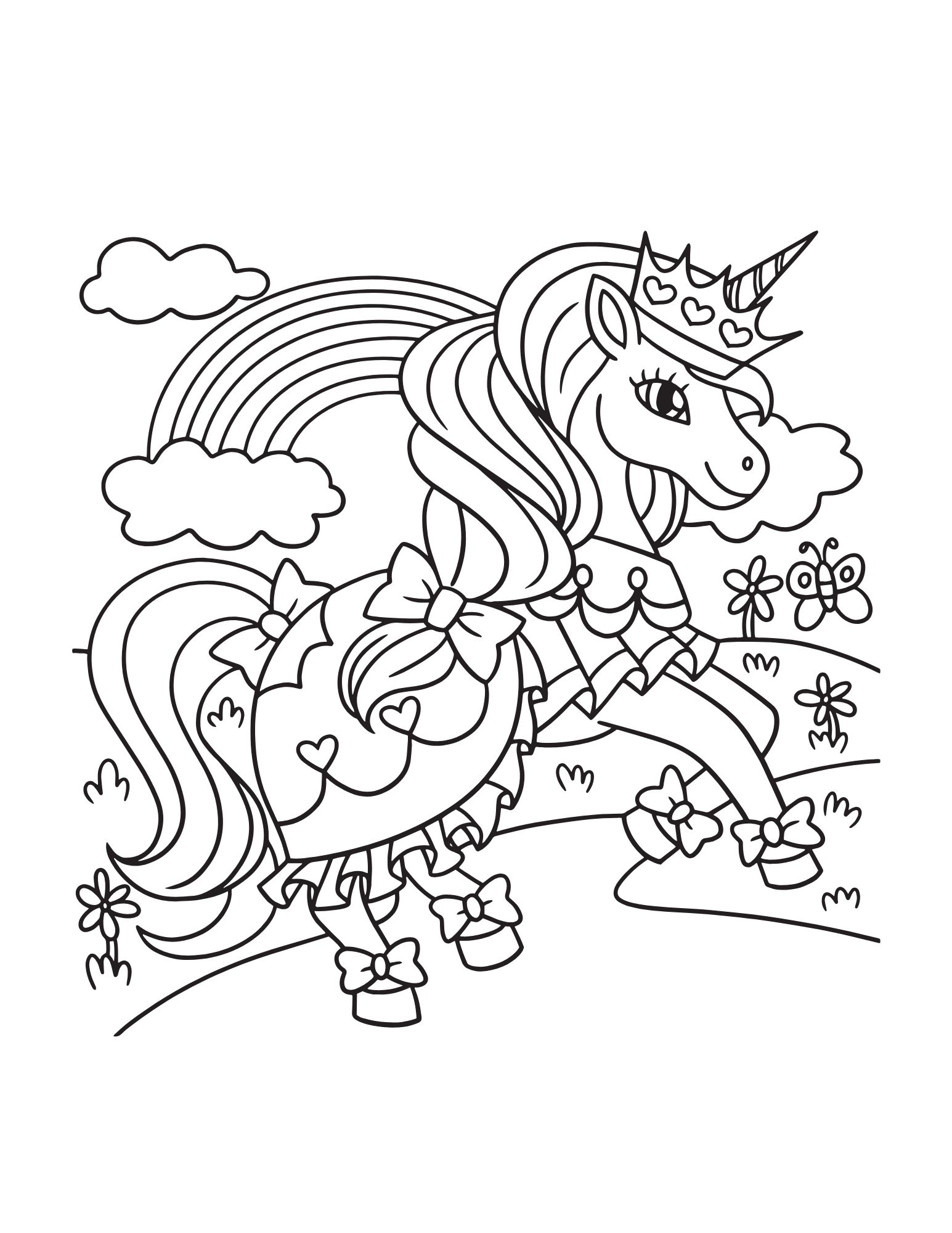 Unicorn Princess Coloring Page (Free Printable PDF)